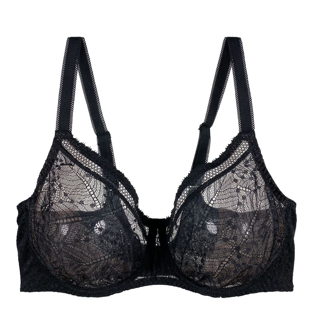 Simone Perele Comete full cup bra in black, front view on a white background.