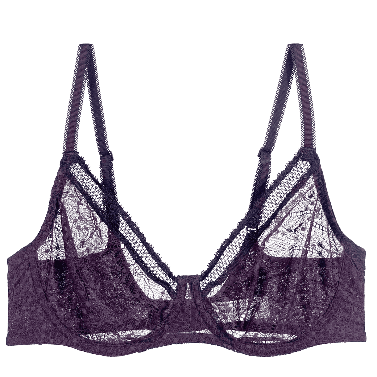 Simone Perele Comete full cup bra in dark brown, front view on a white background.