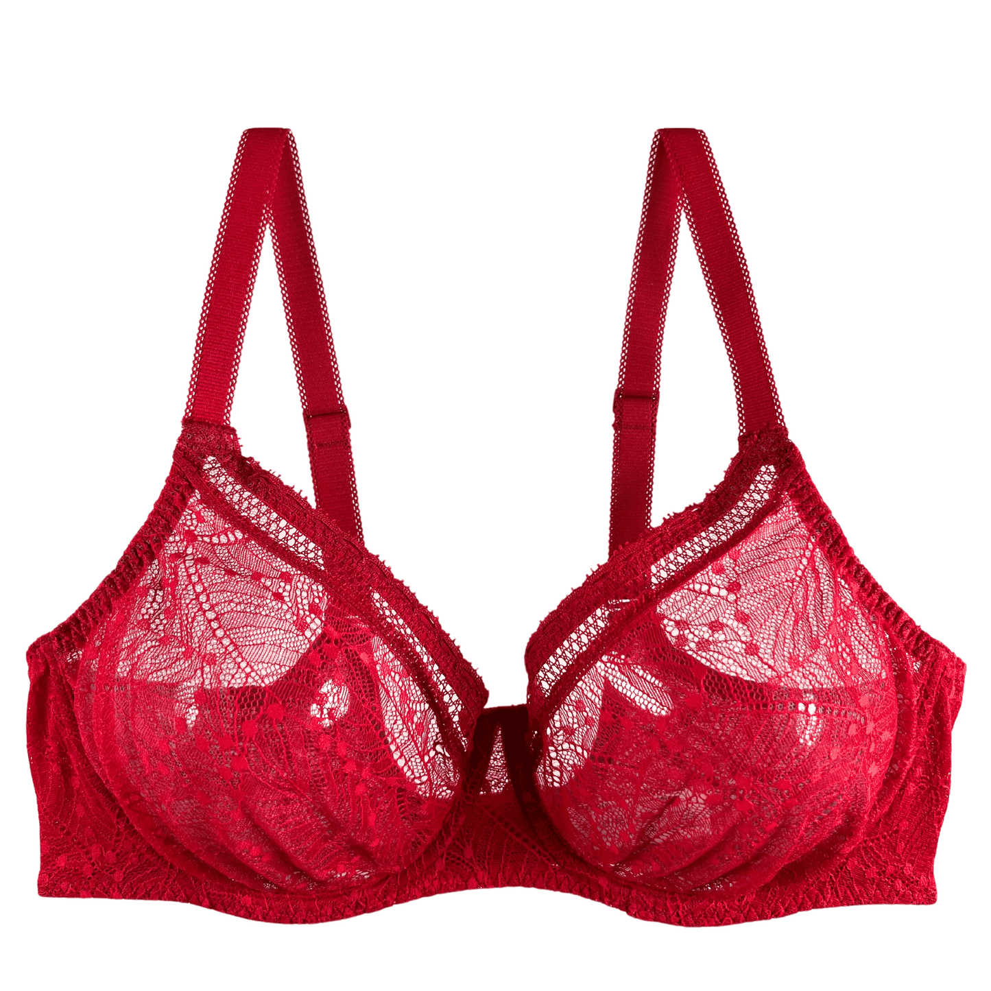 Simone Perele Comete full cup bra in ruby, front view on a white background.