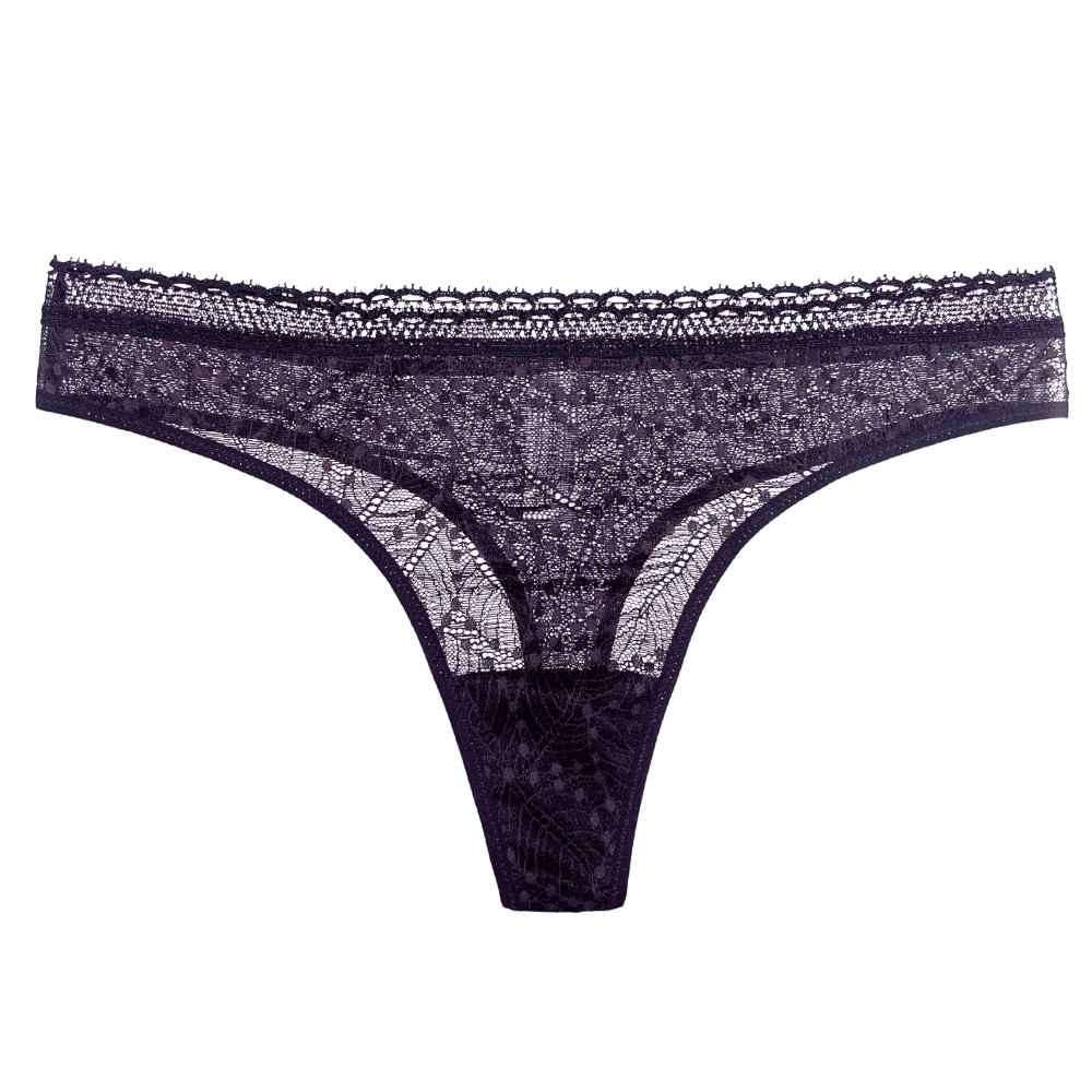 Simone Perele Comete tanga in dark brown, front view on a white background.