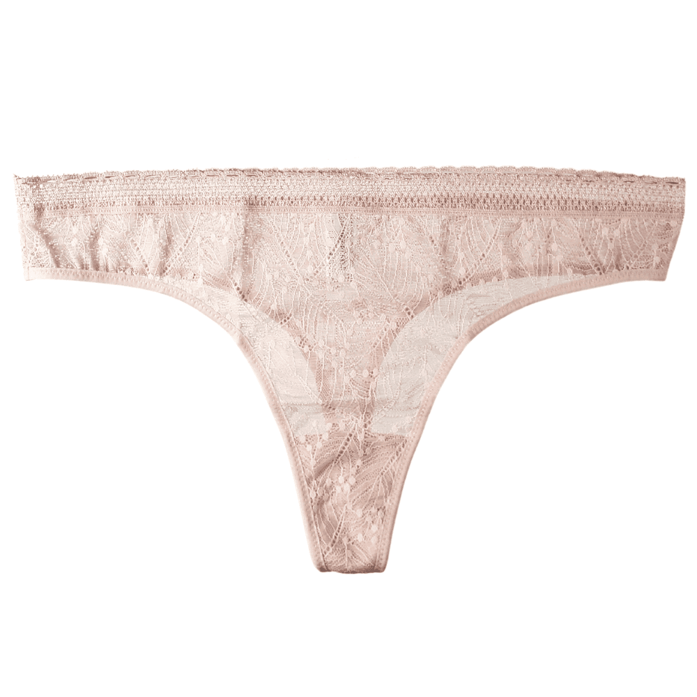 Simone Perele Comete tanga in pink sand, front view on a white background.
