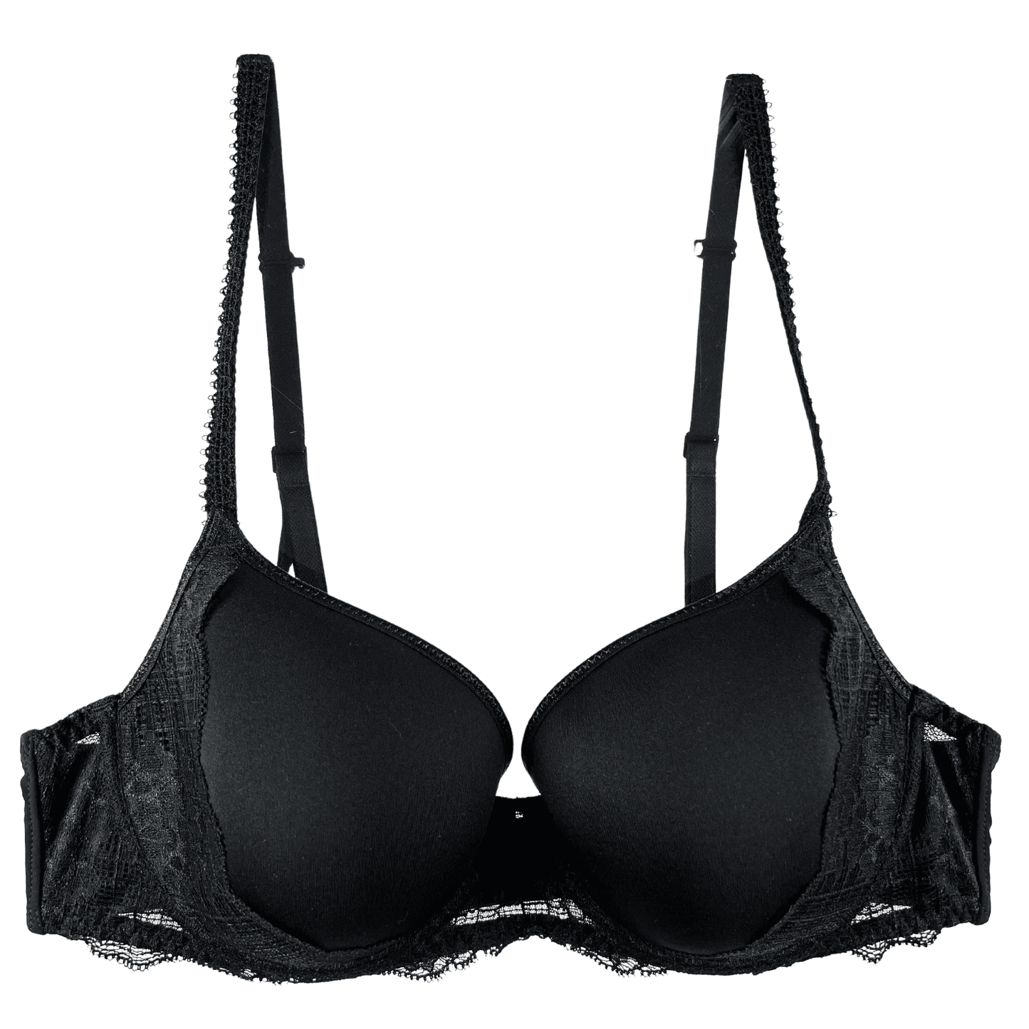 Simone Perele Reve 3D Plunge bra in black, front view on a white background.