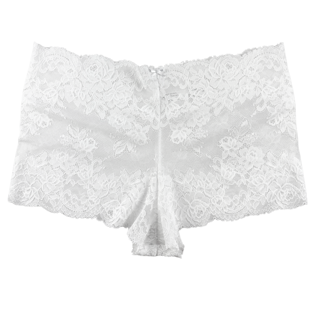 White lace underwear on a white background