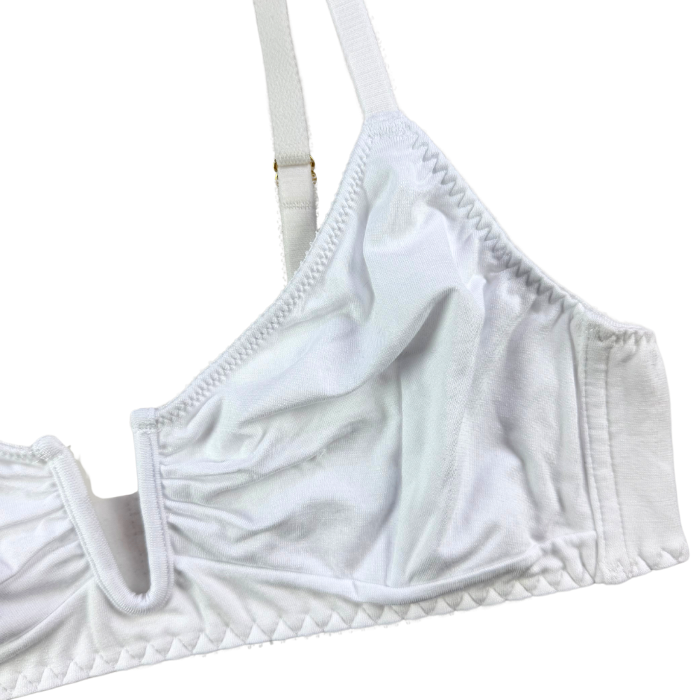 White bra on a white background
