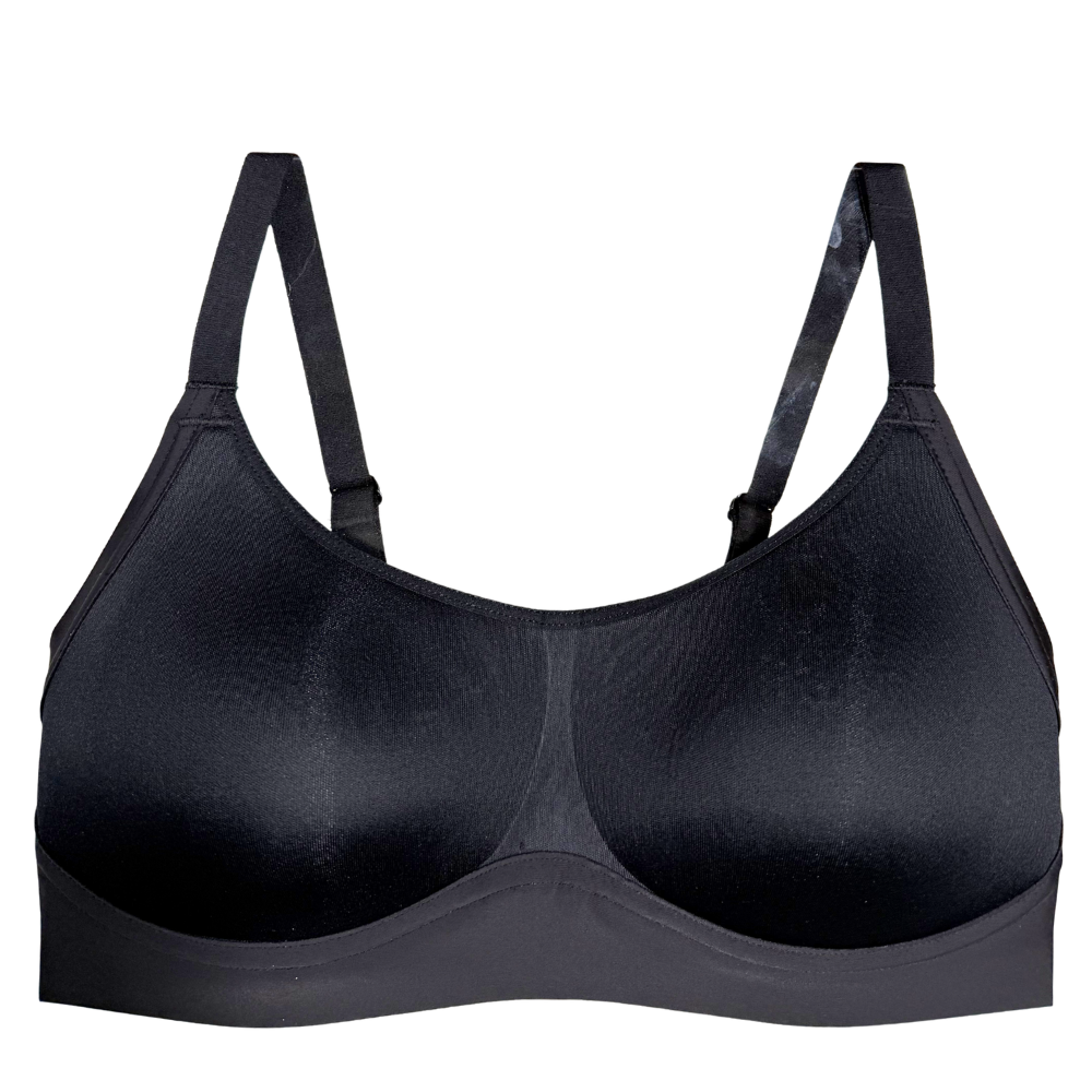 Black bra on a white background