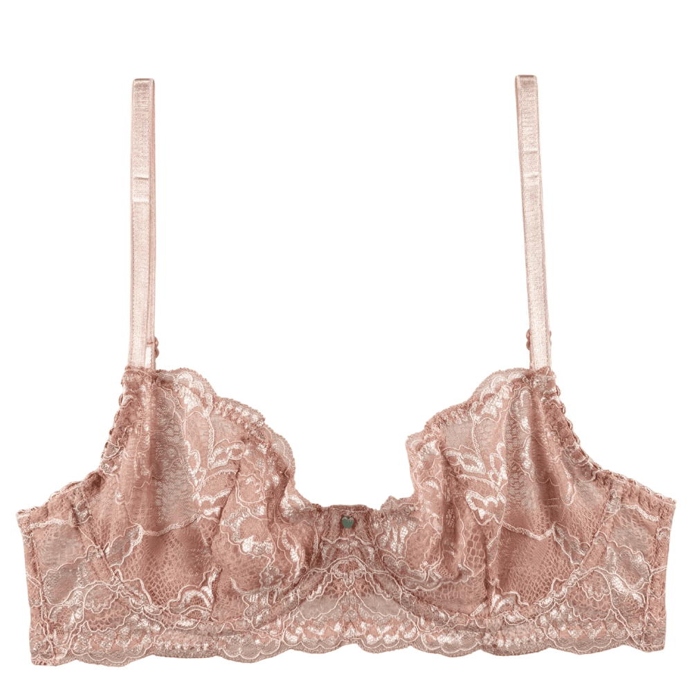 Clo intimo fortuna demi underwire bra in rosa cuarzo, close-up on white background.