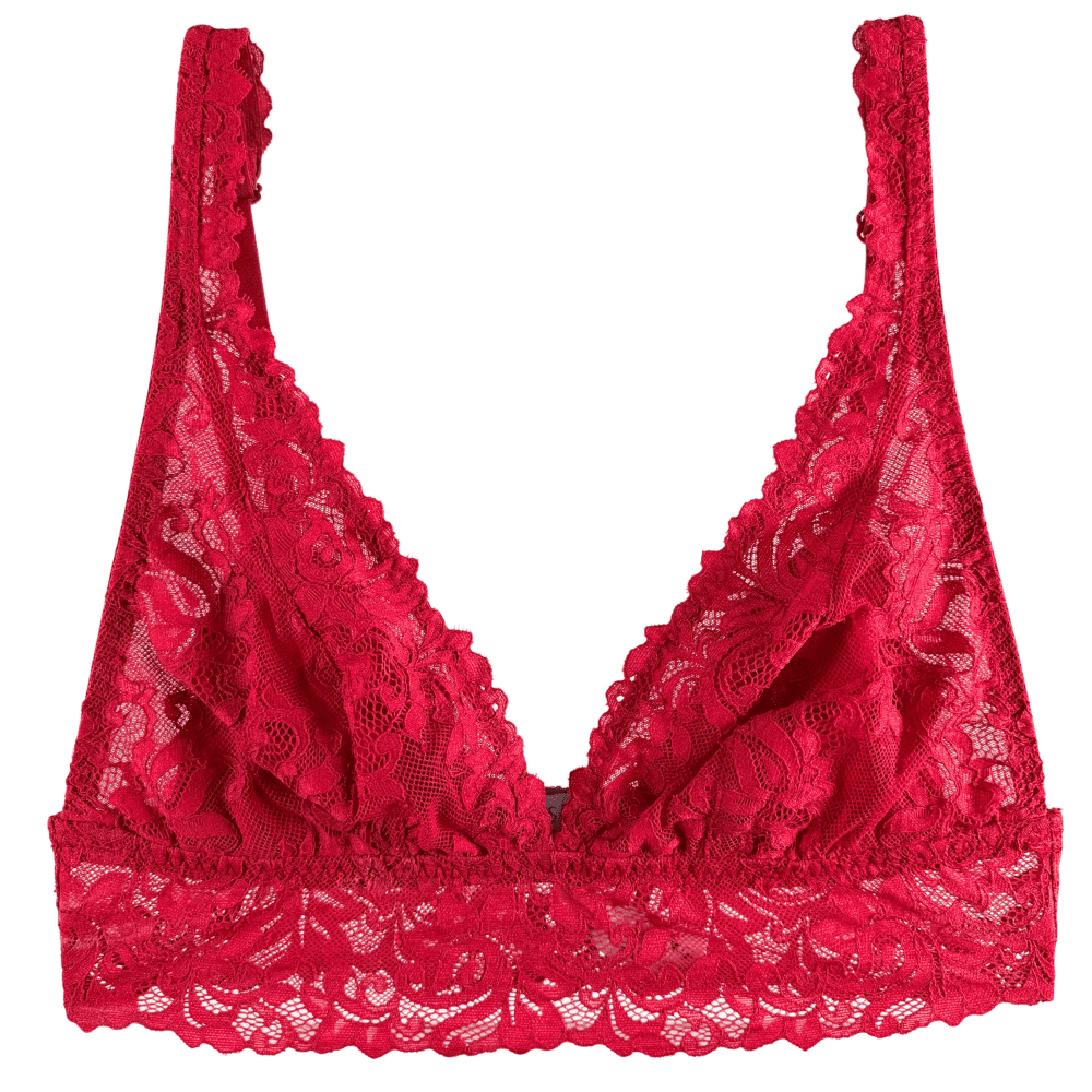 Cosabella carmela plunge bralette in velluto, white background, close-up.