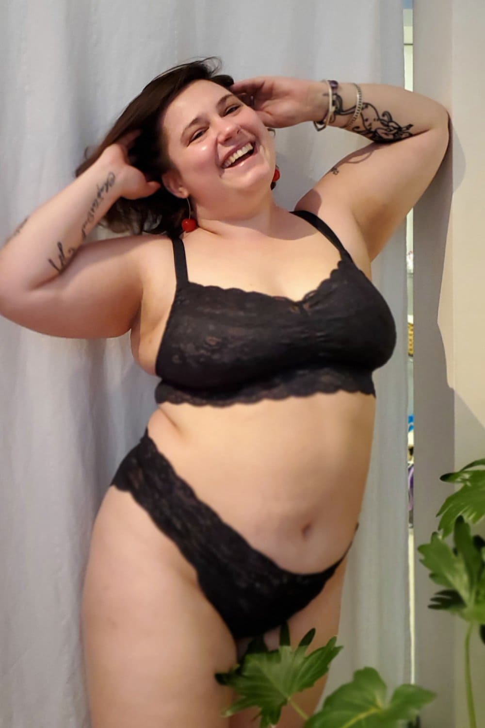 Cosabella never say never extended hottie boyshort in black, a model front-side view.