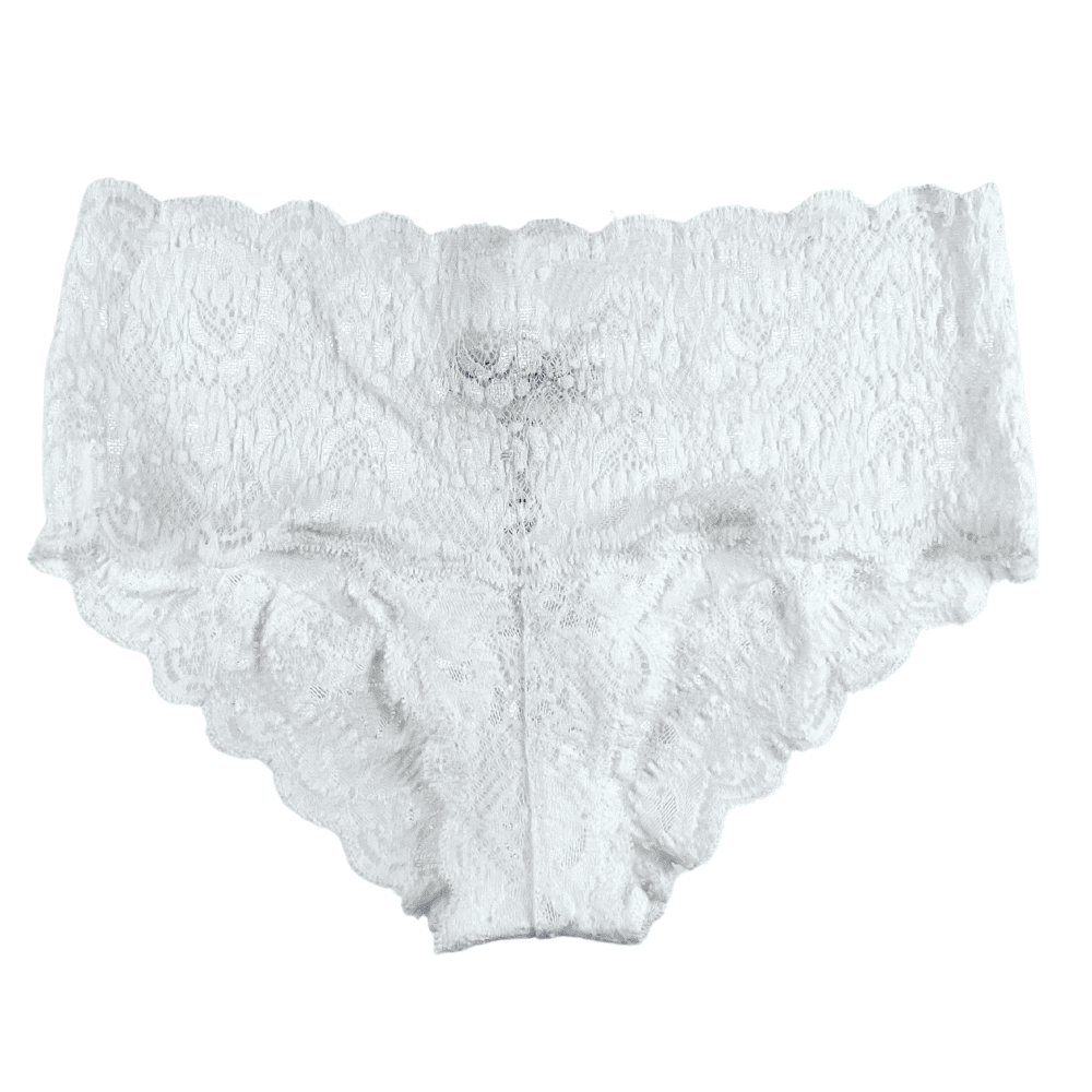 White underwear against a white background