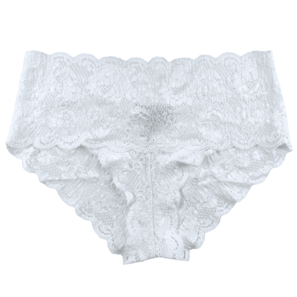 White lace underwear on a white background