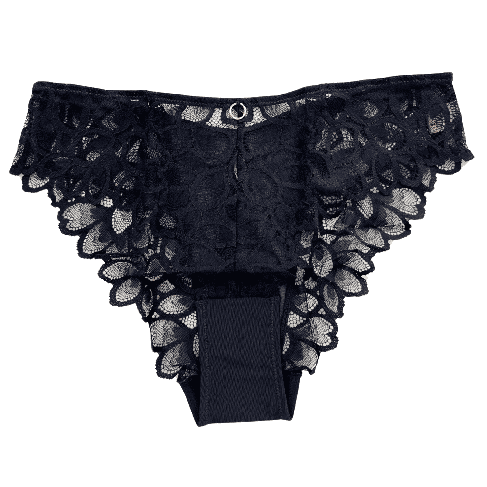Panache allure brazilian in black, close-up on white background.