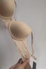 Natori Bliss Perfection contour bra in cafe, close-up video demonstrating fabric stretch.