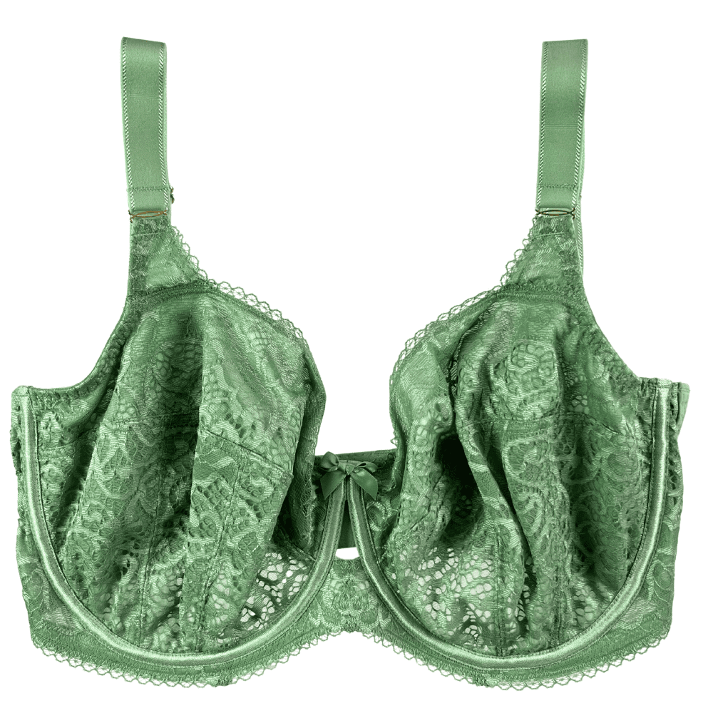 Sculptresse estel full cup bra in sage, close-up on white background.