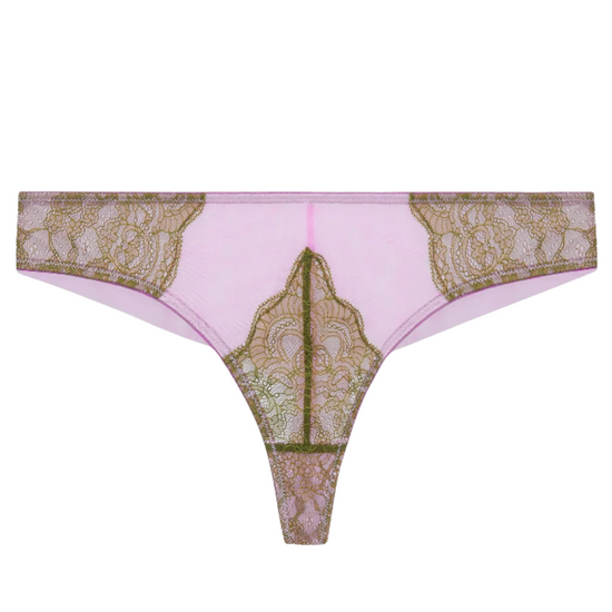 Dora Larsen Raven Lace Knicker in green and pink 