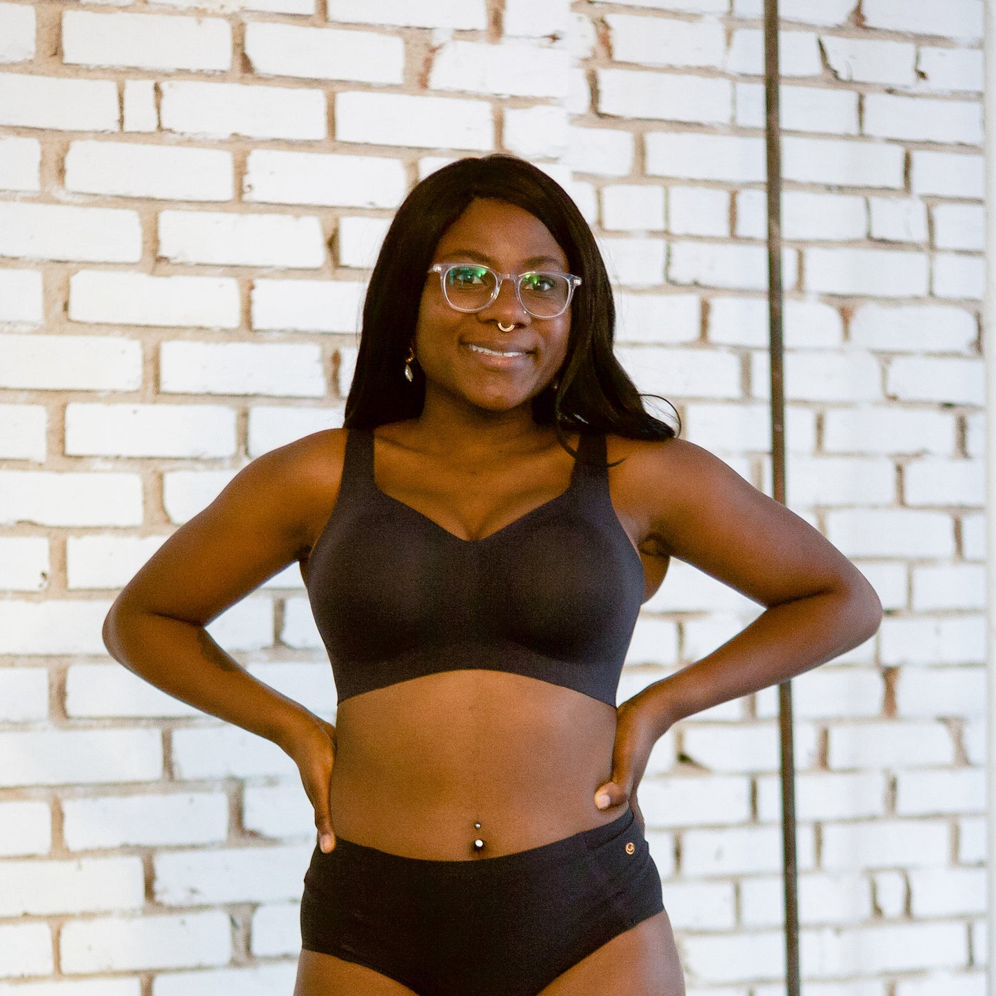 women wearing black bra