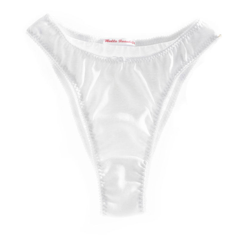 Satin String Bikini Panty White M/6
