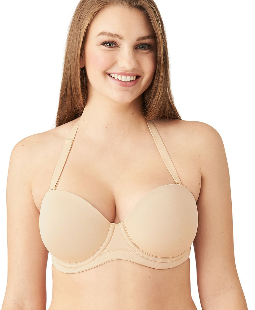 Womens Underwire Bandeau Minimizer Starpless Bras For Large Bust Pale Nude  40E