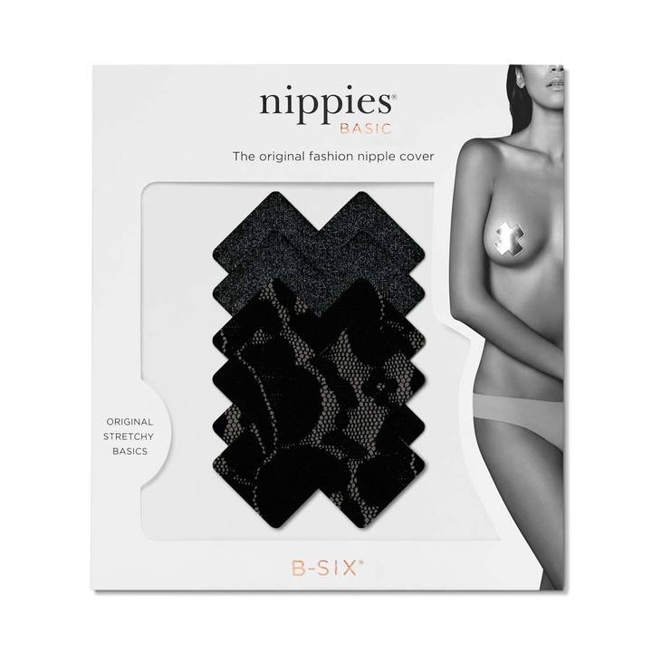 Load image into Gallery viewer, B-Six Nippies Crosses in Black

